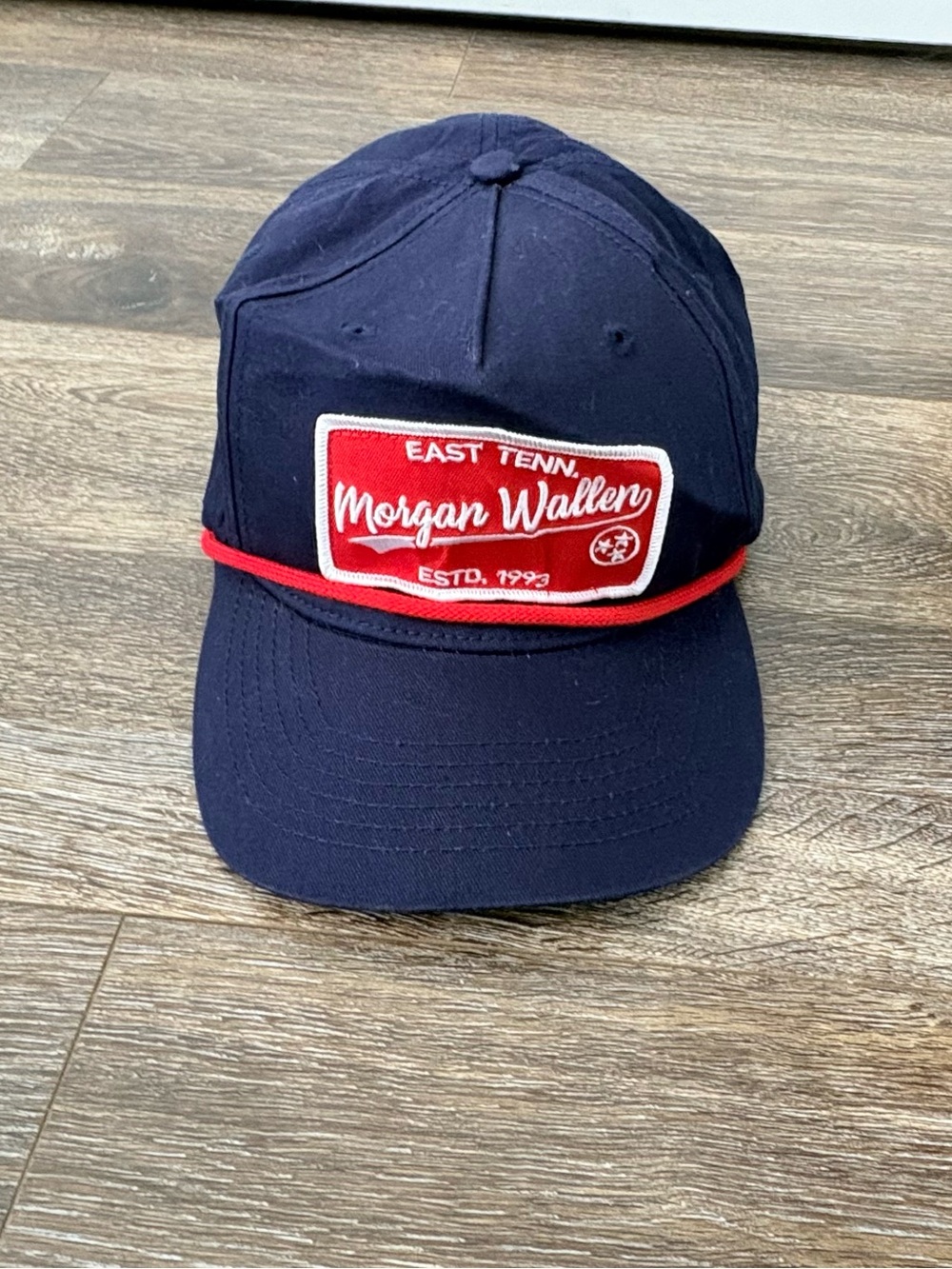 Morgan Wallen 93 East Tennessee Snapback Rope Hat Navy Blue Red Tour